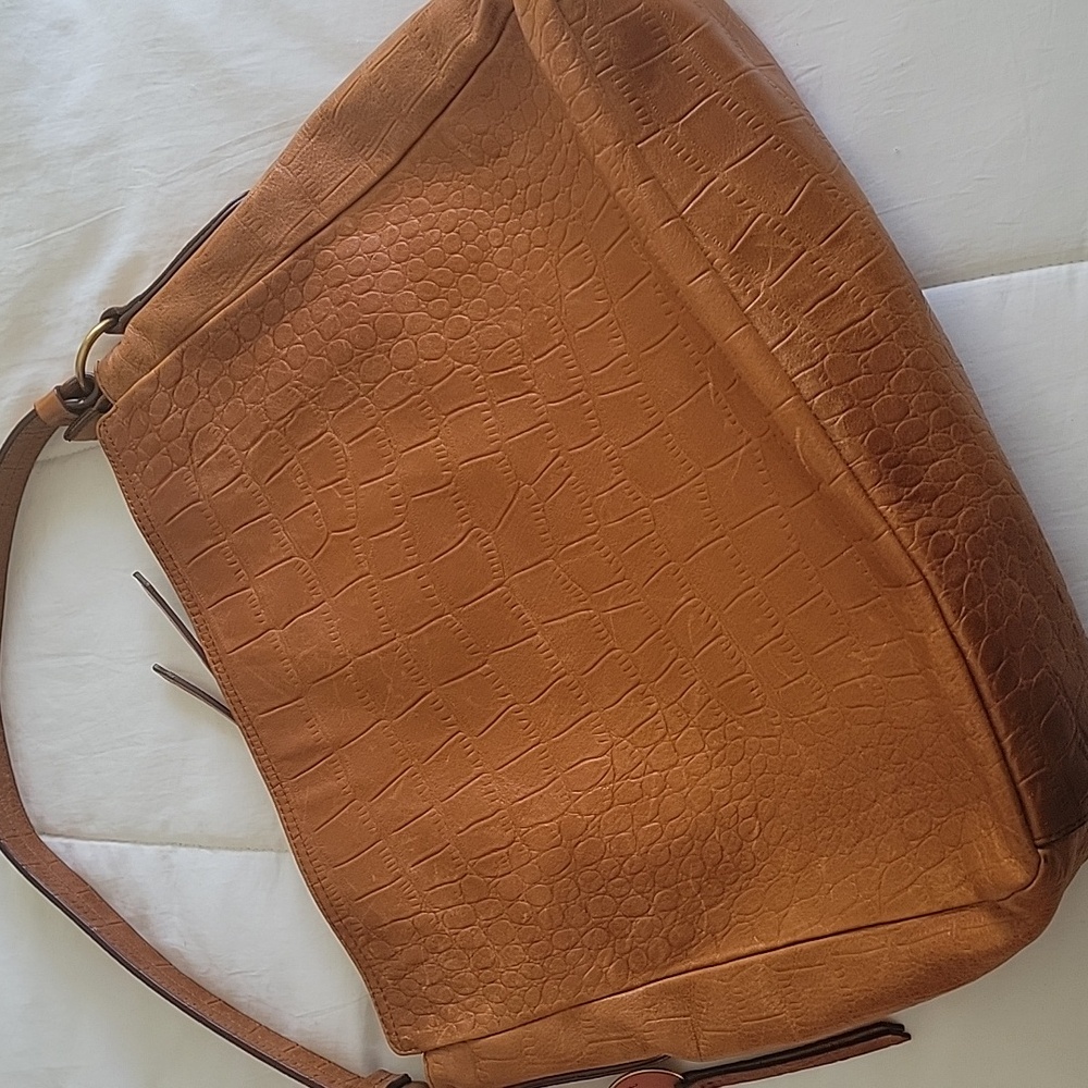 MARGOT LEATHER SHOULDER BAG TAN/BROWN - Picture 8 of 16
